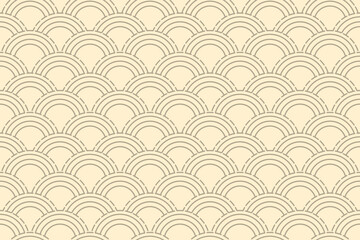 The Japanese sea wave pattern is a semicircular design that is layered from the center in the same direction. During the Heian period, this pattern was used on the costumes of Bugaku performers.