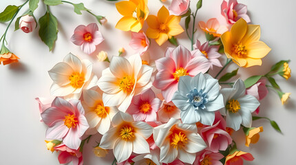 flowers in a variety of colors, including soft pastels, bold brights, and gentle earth tones
