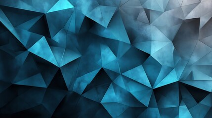 Fototapeta premium Futuristic decorative pattern showcasing polygonal formations in a gradient of blue and black creating a tech inspired professional look