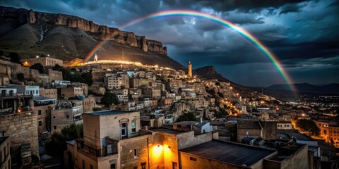 Mardin Rainbow Mountains: Night Photography, Ancient City, Low Light, Dramatic Sky, Starry Night, Turkey, Travel Photography