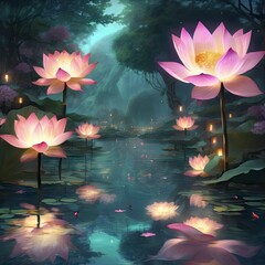 Sakura flowers in a river