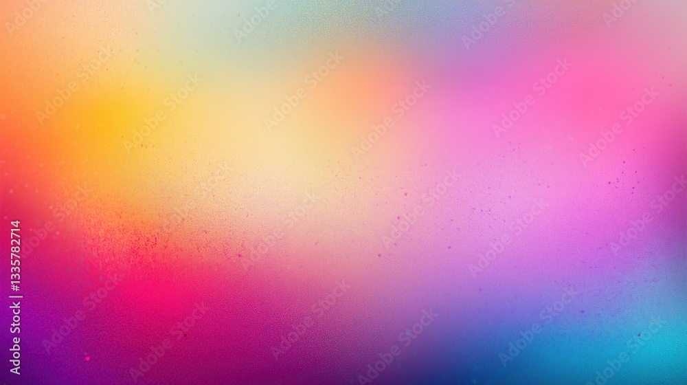 Poster Abstract rainbow gradient background with soft grainy texture and blurred edges. Vibrant and colorful gradient wallpaper for creative design and artistic projects.