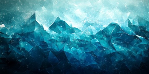 Obraz premium Abstract icy landscape of geometric shapes and fractured surfaces