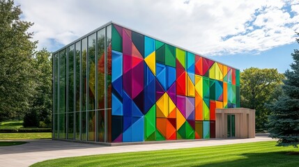 Colorful Urban Mural on Museum Exterior