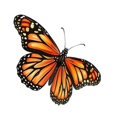 Fototapeta premium Vibrant Monarch Butterfly with Orange and Black Patterns on Wings