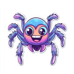Fototapeta premium A cute and colorful cartoon spider character with big eyes and a friendly expression.