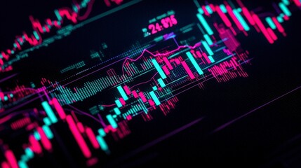 Fototapeta premium Dynamic Stock Market Data AI Generated Financial Charts Graphs