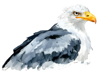 Obraz premium Watercolor Painting Of A Bird Profile View