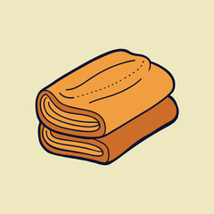 Folded textile in shades of brown on a beige background