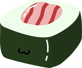 Cute cartoon sushi illustration 