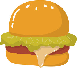 Cute hamburger illustration 