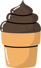 Chocolate ice cream with cone