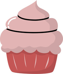 Cute Pink cupcake illustration 