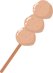 Cute skewered meatballs Illustration 