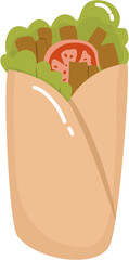 Kebab with vegetable and meat illustration