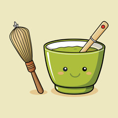 Smiling Green Bowl vector 