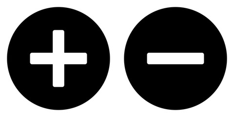 Plus minus circular element icon vector illustration. Add and remove round button icons
