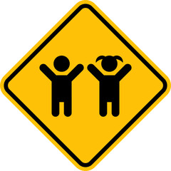 traffic sign icon vector, many children