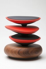 Stacked, colorful, modern, design object
