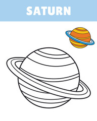 Planet saturn printable coloring page