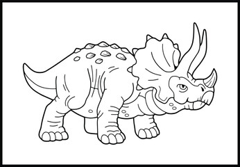 Dinosaur triceratops coloring book for children