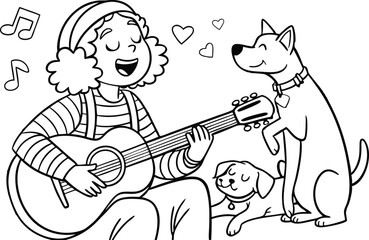 Melody & Meows Combines the musical theme with the presence of the cat