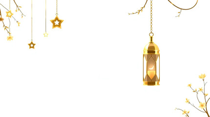 Ramadan Kareem Greeting with Minimalist Design, Gold Ornaments, and Dynamic Poses