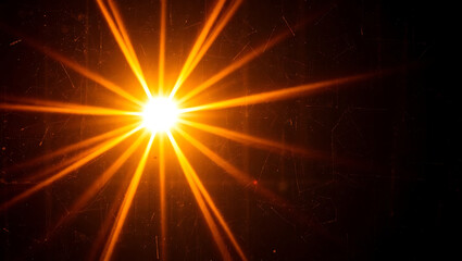Fototapeta premium Spectacular Sunlight Flare: Vibrant Orange Starburst and Radiant Glow