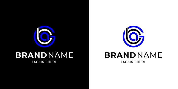 Creative GBA Letter Logo with circle, Illustration, Design Inspiration, Vector, Icon