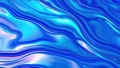 Vibrant Iridescent Waves Abstract Blue, Green, Purple Fluid Art