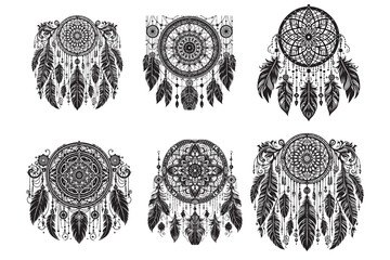Intricate Dreamcatcher Mandala Set &ndash; Symbol of Protection & Spirituality