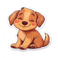 Obraz premium A cute, cartoon puppy with a happy expression and playful demeanor.
