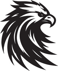 Majestic Black and White Eagle Vector Illustration – Fierce Falcon Silhouette Logo