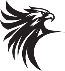 Majestic Black and White Eagle Vector Illustration – Fierce Falcon Silhouette Logo