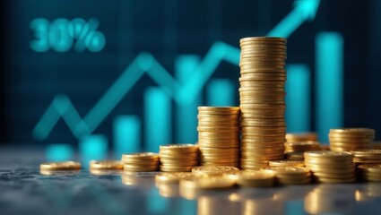 a stack of golden coins symbolizing financial growth and investment