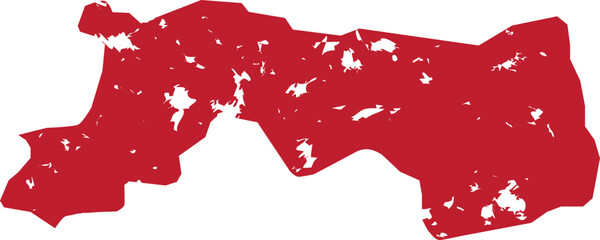 「鳥取」の地図の赤いスタンプ、ベクターイラスト素材