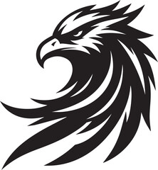 Majestic Black and White Eagle Vector Illustration – Fierce Falcon Silhouette Logo