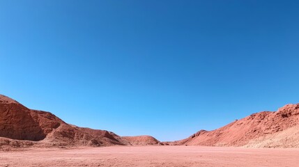 Fototapeta premium Vast desert valley under a clear sky