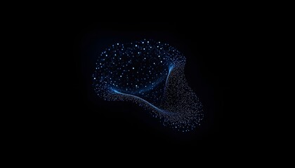 Obraz premium The abstract futuristic illustration features a complex polygonal surface made up of interconnected dots and lines