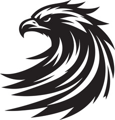 Majestic Black and White Eagle Vector Illustration – Fierce Falcon Silhouette Logo