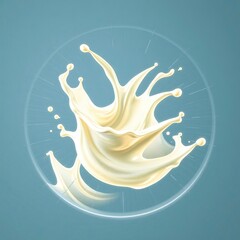A dynamic illustration of milk for product advertisement, depicted in creative light art with blurred lines and action poses. Design for product advertisement
