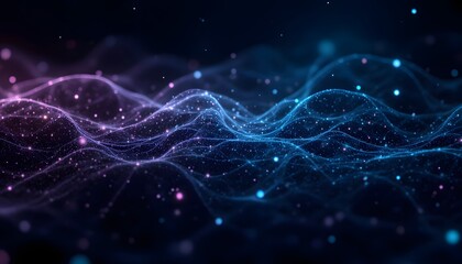 Fototapeta premium A visually stunning abstract technology background featuring an intricate network of digital lines and shapes, creating a dynamic and futuristic perspective digitally generated.