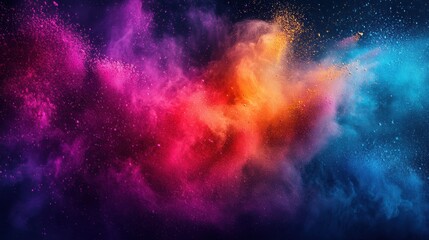 Naklejka premium A high-speed shot of Holi powders illuminated by a strong backlight, creating a mystical and surreal effect