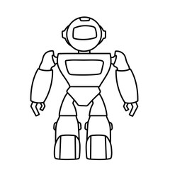 Outline illustration of a friendly robot character