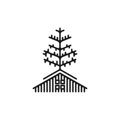 Obraz premium Forest house logo design template