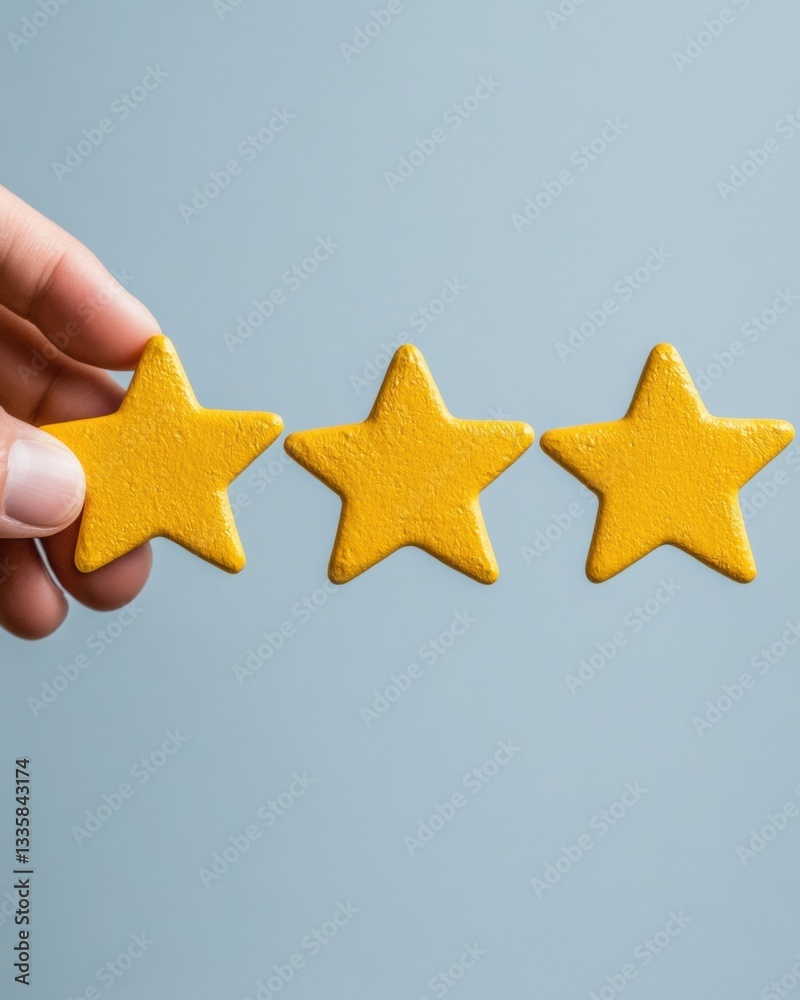 Aufkleber minimalist customer experience touchpoint vibrant yellow star rating visualization for digital feedb
