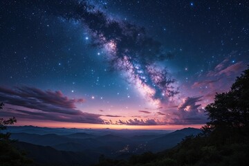 Fototapeta premium Midnight Sky Beauty with Dark Hues and Celestial Shimmer