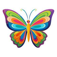 set of colorful butterflies