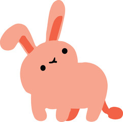 Rabbit dress cartoon character clipart illustration taddy walking pose 