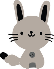 Cartoon cat dark colour grey and black  clipart sticker art illustration 